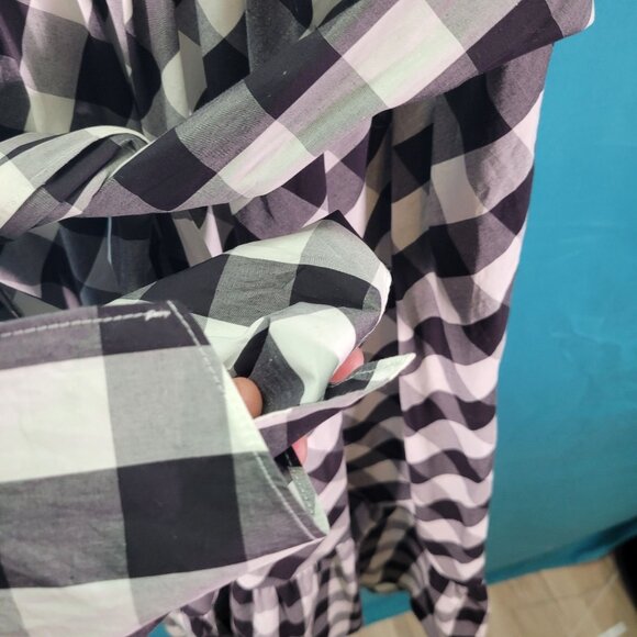 J. Crew Black & White Gingham Sleeveless Wrap Dress Size 0 - Picture 5 of 9